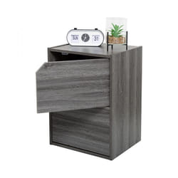 Iris Ohyama Bibliothèque de rangement Meuble avec 2 portes et 2 étagères - MDB-2D-  Chêne Gris - L29 x P36.6 x H49.4 cm