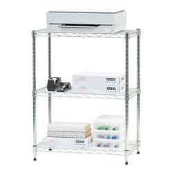 Iris Ohyama Étagère charge lourde métallique Meuble en métal Adjustable - MR-NS3 - Argent - L35.6 x P60.9 x H76.2 cm