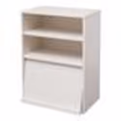 Iris Ohyama Meuble avec portes Étagère avec 2 compartiments modulables - CHR-1 - Chêne Blanc - L40.9 x P59 x H83.6 cm