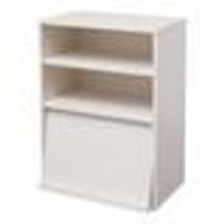 Iris Ohyama Meuble avec portes Étagère avec 2 compartiments modulables - CHR-1 - Chêne Blanc - L40.9 x P59 x H83.6 cm