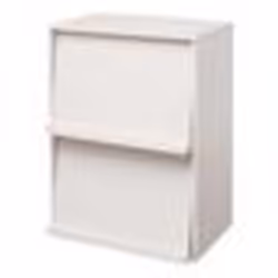 Iris Ohyama Meuble Bibliothèque Étagère de rangement avec 2 portes - CHR-2 - Chêne Blanc - L40.9 x P59 x H83.6 cm