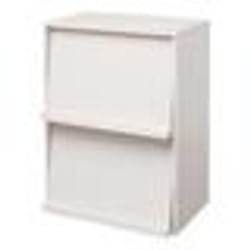 Iris Ohyama Meuble Bibliothèque Étagère de rangement avec 2 portes - CHR-2 - Chêne Blanc - L40.9 x P59 x H83.6 cm