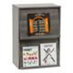 Iris Ohyama Meuble Bibliothèque Étagère de rangement avec 2 portes - CHR-2 - Chêne Gris - L40.9 x P59 x H83.6 cm