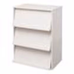 Iris Ohyama Meuble Bibliothèque Étagère de rangement avec 3 portes - CHR-3 - Chêne Blanc - L40.9 x P59 x H83.6 cm