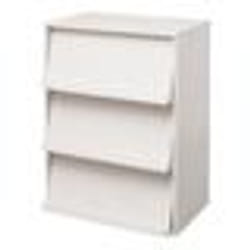Iris Ohyama Meuble Bibliothèque Étagère de rangement avec 3 portes - CHR-3 - Chêne Blanc - L40.9 x P59 x H83.6 cm