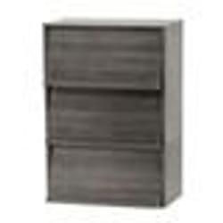 Iris Ohyama Meuble Bibliothèque Étagère de rangement avec 3 portes - CHR-3 - Chêne Gris - L40.9 x P59 x H83.6 cm