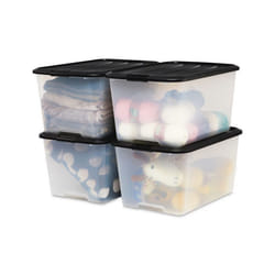 Boite rangement plastique - IRIS OHYAMA - Top Box - Noir - 45L - Lot de 4