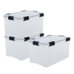 Iris Ohyama Boîte plastique Lot de 3 70 L Empilable Hermétique - DDAT-LD - Transparent - L59 x P39 x H38 cm Iris Ohyama...
