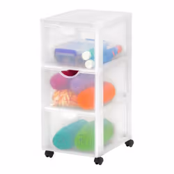 Iris Ohyama Tour de rangement Organisateur plastique 3 tiroirs 15 L - DDDC-303 - Blanc - L37.5 x P29 x H61.5 cm