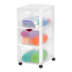 Iris Ohyama Tour de rangement Organisateur plastique 3 tiroirs 15 L - DDDC-303 - Blanc - L37.5 x P29 x H61.5 cm