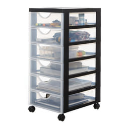 Iris Ohyama Tour de rangement Organisateur plastique 6 tiroirs 7 L - DDDC-360 - Noir - L37.5 x P29 x H61.5 cm