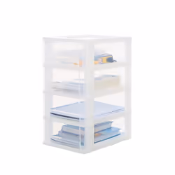 Iris Ohyama Tour de rangement Organisateur plastique 4 tiroirs 7 L - DDOCH-2004 - Blanc - L35.5 x P26 x H49 cm