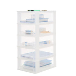Iris Ohyama Tour de rangement Organisateur plastique 5 tiroirs 7 L - DDOCH-2005 - Blanc - L35.5 x P26 x H60.5 cm