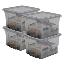 Iris Ohyama Boîte Organisateur de rangement plastique Lot de 4 10 L - DDUSB-S - Gris - L29 x P24 x H18.5 cm