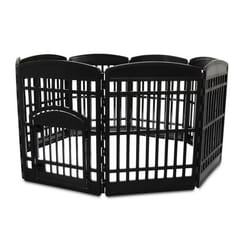 Iris Ohyama parc pour chien/chiot 8 panneaux porte avec loquet  pour chien - Pet Circle - CI-908E Noir