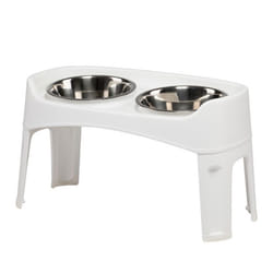 Iris Ohyama Gamelles surélevées avec Support Mangeoire en double amovible 2 bols pour Chiens - PEF-L Blanc ?L57 x P29 x...