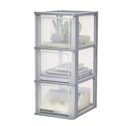 Iris Ohyama Tour de rangement Organisateur plastique 3 tiroirs 13 L - OCH-2300 - Gris - L35.5 x P26 x H60.5 cm