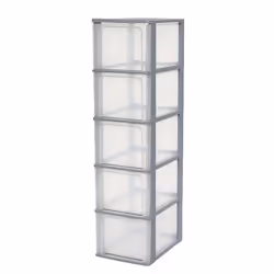 Tour de rangement plastique - IRIS OHYAMA - OCH-2500 - Gris - L35.5 x P26 x H99.5 cm