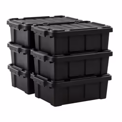 Boîte de rangement plastique - IRIS OHYAMA - DDSKT-130 - Noir - L46.5 x P29.5 x H16 cm -  Lot de 6 de 12.5 L