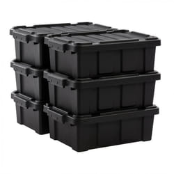 Boîte de rangement plastique - IRIS OHYAMA - DDSKT-130 - Noir - L46.5 x P29.5 x H16 cm -  Lot de 6 de 12.5 L