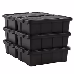 Iris Ohyama Boîte Organisateur de rangement plastique Lot de 6 de 25 L -  DDSKT-230 - Noir - L59 x P38.5 x H18 cm