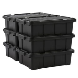 Iris Ohyama Boîte Organisateur de rangement plastique Lot de 6 de 25 L -  DDSKT-230 - Noir - L59 x P38.5 x H18 cm