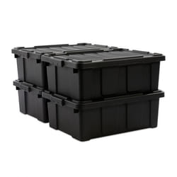 Iris Ohyama Boîte Organisateur de rangement plastique Lot de 4 de 43 L -  DDSKT-430 - Noir - L64 x P45 x H23 cm