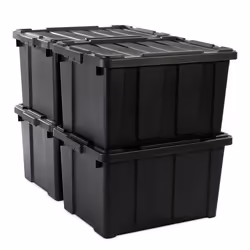 Iris Ohyama Boîte Organisateur de rangement plastique Lot de 4 de 68 L -  DDSKT-700 - Noir - L64 x P45 x H35.5 cm