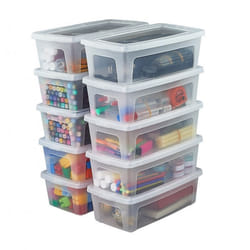 Iris Ohyama Rangement Boite rangement Boite rangement plastique Lot de 10 boites de 5L MCB-5 Transparent L34 x P19 x H11...