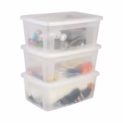 Iris Ohyama Boîte de rangement en plastique avec couvercle Lot de 20 CNL-5 Transparent