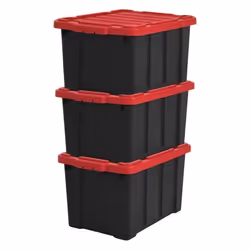 Boite de rangement plastique garage 50L - IRIS OHYAMA - DDSKT 450 - Noir/Rouge - L59 x P38.5 x H32 cm