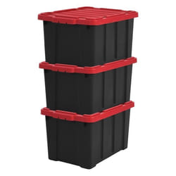 Boite de rangement plastique garage 50L - IRIS OHYAMA - DDSKT 450 - Noir/Rouge - L59 x P38.5 x H32 cm