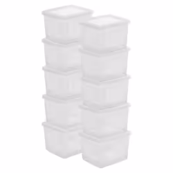 Iris Ohyama Boite rangement plastique 2L Lot de 10 MCB-2 Transparent Empilable - L19 x P16.5 x H11 cm