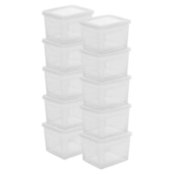 Iris Ohyama Boite rangement plastique 2L Lot de 10 MCB-2 Transparent Empilable - L19 x P16.5 x H11 cm