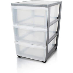 Iris Ohyama Tour de rangement plastique avec 10 tiroirs de 7L DC-010 Gris- L29 x P40 x H100.5 cm Gris H81cm / 4 Tiroirs