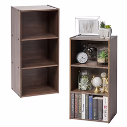 Iris Ohyama Étagère de Rangement Lot de 2 meubles de rangement Bibliothèque - CX-3 - Marron Chêne Gris 2 Cubes