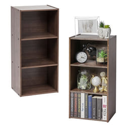Iris Ohyama Étagère de Rangement Lot de 2 meubles de rangement Bibliothèque - CX-3 - Marron Chêne Gris 2 Cubes