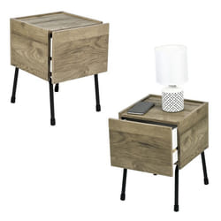 Iris Ohyama Etagère/Petit meuble de rangement Lot de 2 meubles dappoint - IWST-300 -  Marron cendré
