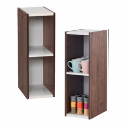 Iris Ohyama Bibliothèque à 2 etageres de rangement Lot de 2 meubles dappoint - UB-6020 - Marron