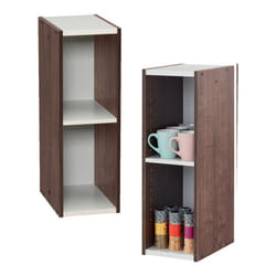Iris Ohyama Bibliothèque à 2 etageres de rangement Lot de 2 meubles dappoint - UB-6020 - Marron