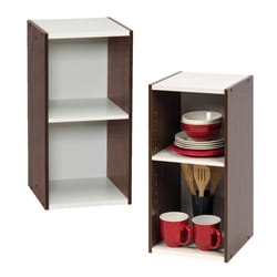 Iris Ohyama Bibliothèque à 2 etageres de rangement Lot de 2 meubles dappoint - UB-6030 - Marron