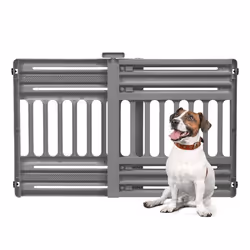 Iris Ohyama Barrière de sécurité pour chien L61 x H64 cm Extensible jusquà 1m fixation par pressions sans perçage...