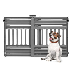 Iris Ohyama Barrière de sécurité pour chien L61 x H64 cm Extensible jusquà 1m fixation par pressions sans perçage...