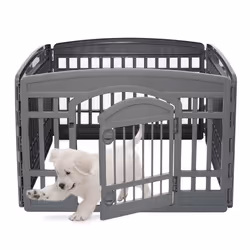 Iris Ohyama Parc pour Chien Plastique recyclé 4 panneaux et porte verrouillable Sans BPA L91.5 x P91.5 x H60 cm CI-604E...