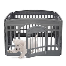 Iris Ohyama Parc pour Chien Plastique recyclé 4 panneaux et porte verrouillable Sans BPA L91.5 x P91.5 x H60 cm CI-604E...