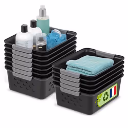 Iris Ohyama Lot de 3 Boites de Rangement en Plastique avec Couvercle non Clipsable Empilables pour Cuisine Salle de Bain...