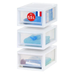 Iris Ohyama Tiroir de rangement Tour de rangement plastique bureau Lot de 4 MSD-1 Blanc Blanc...