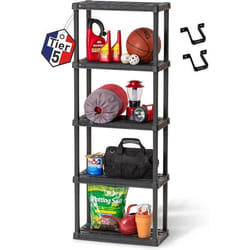 Iris Ohyama Etagere Plastique Rangement  Résistante Noir Charge de 25 kg par Niveau Facile à Assembler  Etagere Garage