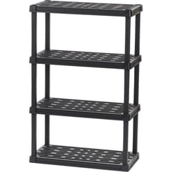 Iris Ohyama Etagere Rangement Légère et Résistante Noir Capacité de 30 kg par Niveau Facile à Assembler  Etagere Garage