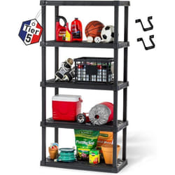 Iris Ohyama Etagere Plastique Rangement  Résistante Noir Charge de 30 kg par Niveau Facile à Assembler  Etagere Garage